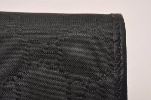 Authentic GUCCI Vintage Long Wallet Purse GG Nylon Leather 305282 Black 1305I