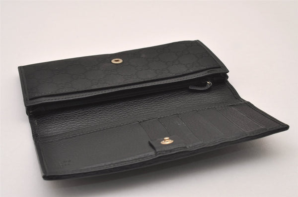 Authentic GUCCI Vintage Long Wallet Purse GG Nylon Leather 305282 Black 1305I