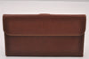 Authentic GUCCI Vintage Long Wallet Purse Leather Brown 1306I