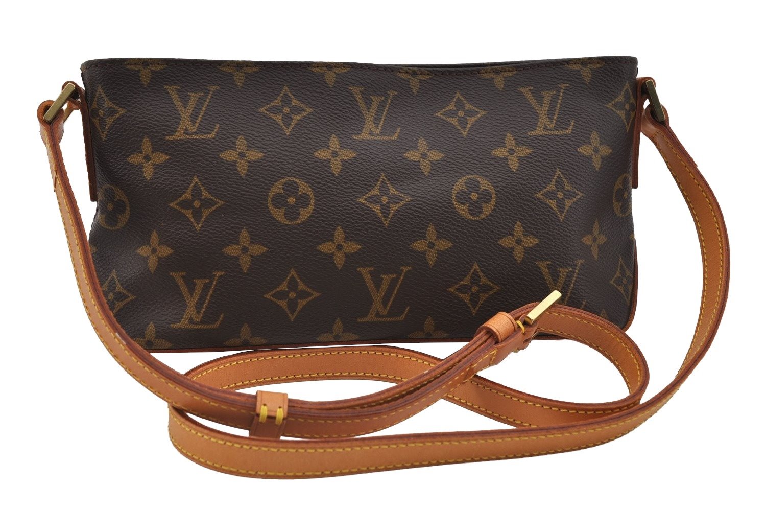 Authentic Louis Vuitton Monogram Trotteur Shoulder Cross Bag M51240 LV 1307I