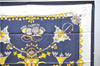 Authentic HERMES Carre 90 Scarf "PARURES DES SABLES" Silk Navy Box 1309D