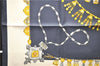 Authentic HERMES Carre 90 Scarf "PARURES DES SABLES" Silk Navy Box 1309D