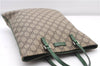 Authentic GUCCI Tote Hand Bag Purse GG PVC Leather 117551 Brown Green 1310F