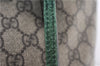 Authentic GUCCI Tote Hand Bag Purse GG PVC Leather 117551 Brown Green 1310F