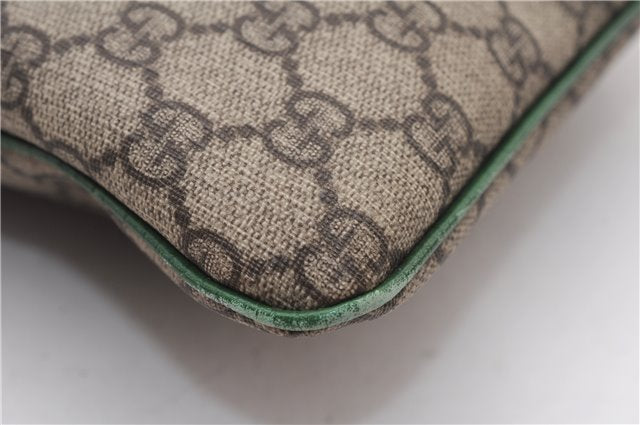 Authentic GUCCI Tote Hand Bag Purse GG PVC Leather 117551 Brown Green 1310F