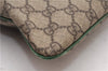 Authentic GUCCI Tote Hand Bag Purse GG PVC Leather 117551 Brown Green 1310F