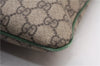 Authentic GUCCI Tote Hand Bag Purse GG PVC Leather 117551 Brown Green 1310F