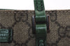 Authentic GUCCI Tote Hand Bag Purse GG PVC Leather 117551 Brown Green 1310F