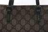 Authentic GUCCI Tote Hand Bag Purse GG PVC Leather 117551 Brown Green 1310F