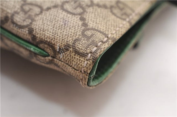 Authentic GUCCI Tote Hand Bag Purse GG PVC Leather 117551 Brown Green 1310F