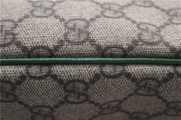 Authentic GUCCI Tote Hand Bag Purse GG PVC Leather 117551 Brown Green 1310F