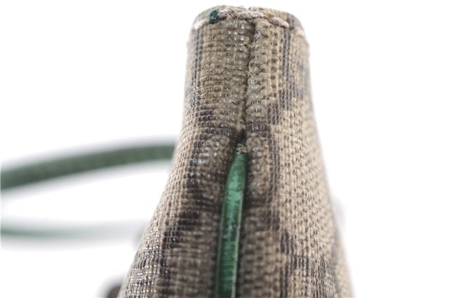 Authentic GUCCI Tote Hand Bag Purse GG PVC Leather 117551 Brown Green 1310F