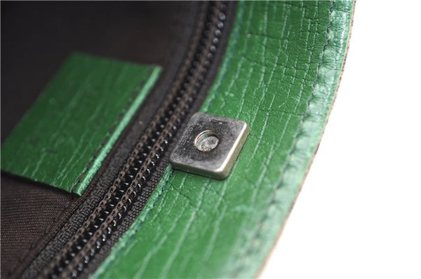 Authentic GUCCI Tote Hand Bag Purse GG PVC Leather 117551 Brown Green 1310F