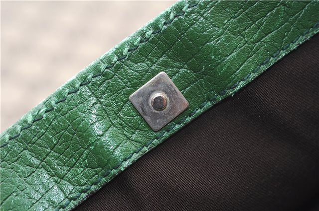 Authentic GUCCI Tote Hand Bag Purse GG PVC Leather 117551 Brown Green 1310F