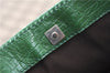 Authentic GUCCI Tote Hand Bag Purse GG PVC Leather 117551 Brown Green 1310F