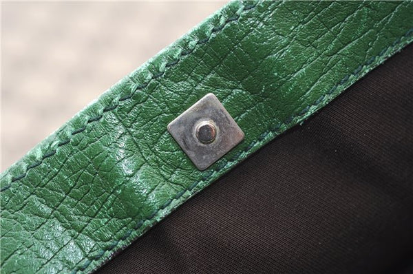Authentic GUCCI Tote Hand Bag Purse GG PVC Leather 117551 Brown Green 1310F