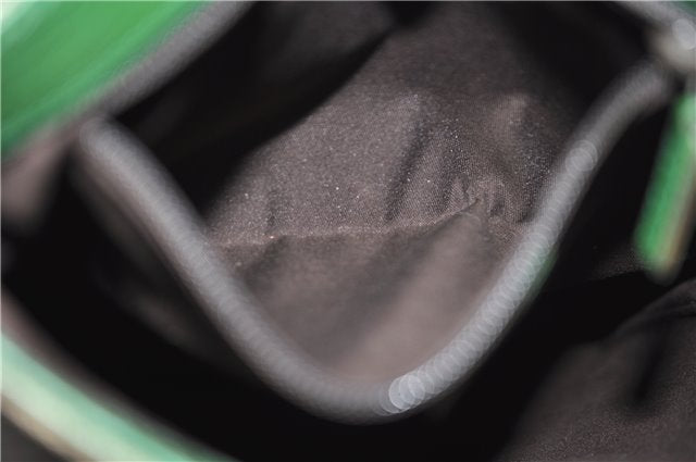 Authentic GUCCI Tote Hand Bag Purse GG PVC Leather 117551 Brown Green 1310F