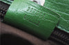 Authentic GUCCI Tote Hand Bag Purse GG PVC Leather 117551 Brown Green 1310F
