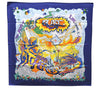 Authentic HERMES Carre 90 Scarf "LIBRE COMME L'ANGE" Silk Navy Box 1311D