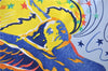 Authentic HERMES Carre 90 Scarf "LIBRE COMME L'ANGE" Silk Navy Box 1311D