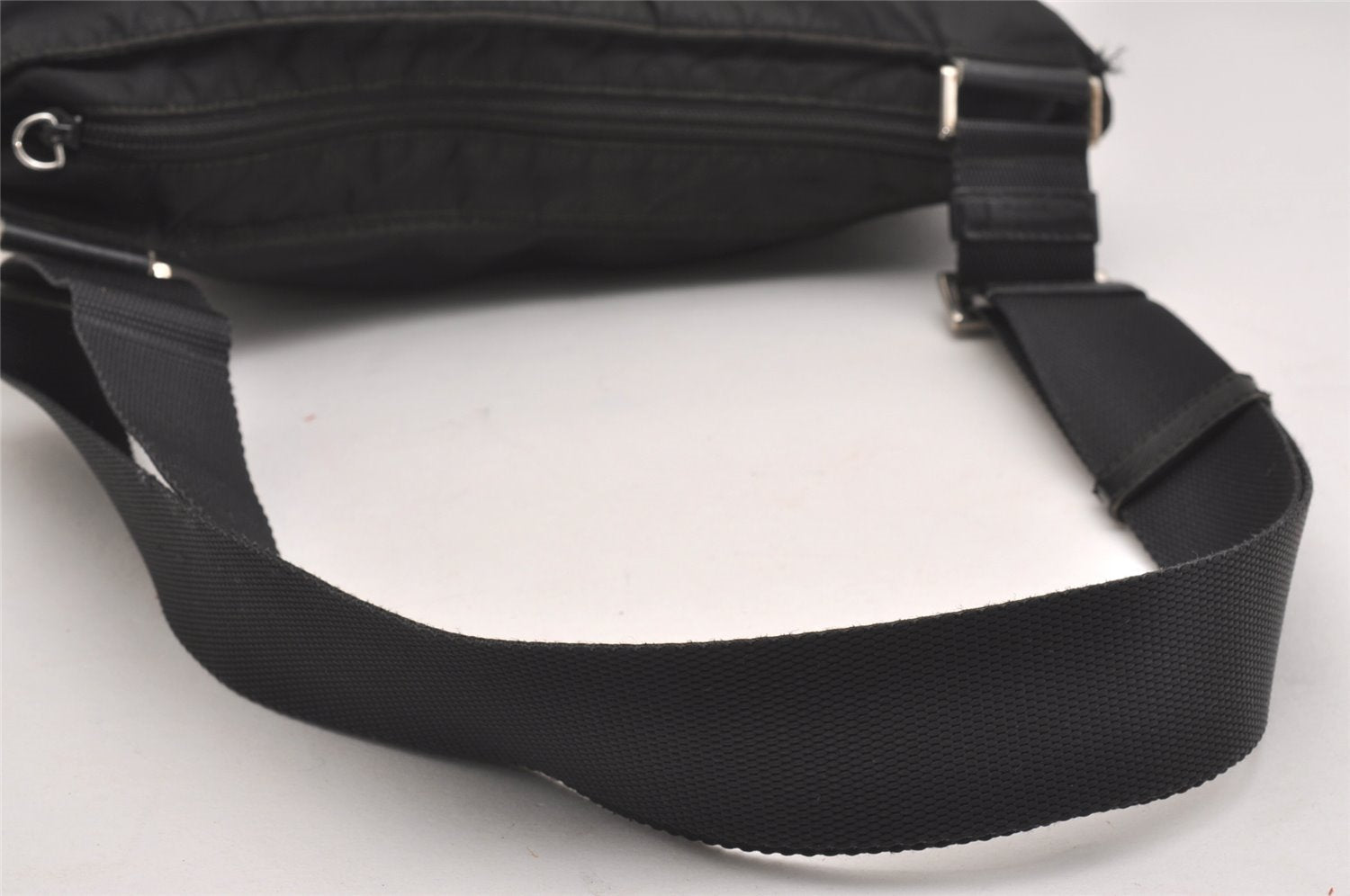 Authentic PRADA Nylon Saffiano Leather Shoulder Cross Body Bag Black 1311I