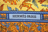 Authentic HERMES Carre 90 Scarf "CHASSE EN INDE" Silk Orange 1312E