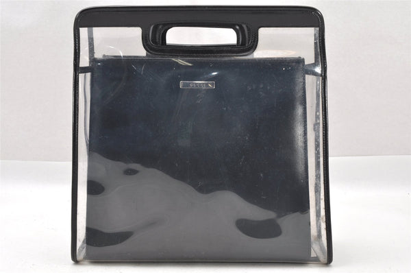 Authentic GUCCI Vintage 2in1 Hand Bag Vinyl Leather Clear 1312I