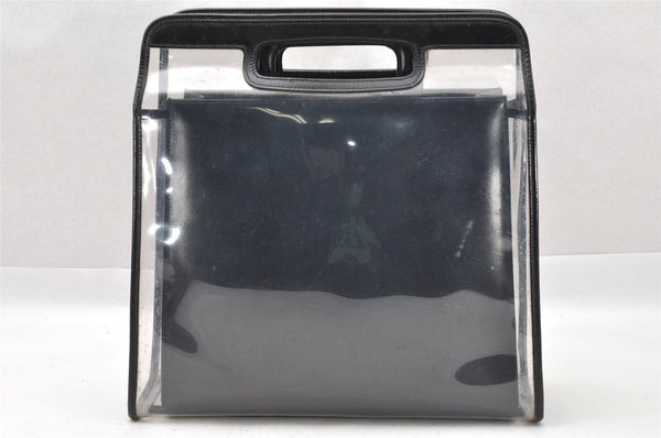 Authentic GUCCI Vintage 2in1 Hand Bag Vinyl Leather Clear 1312I