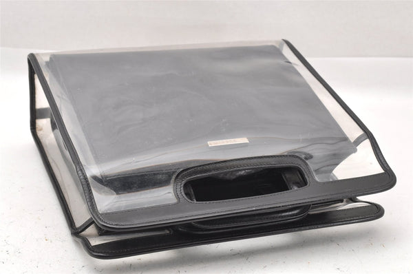 Authentic GUCCI Vintage 2in1 Hand Bag Vinyl Leather Clear 1312I