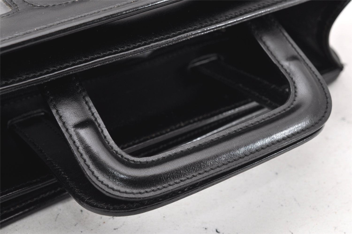 Authentic GUCCI Vintage 2in1 Hand Bag Vinyl Leather Clear 1312I