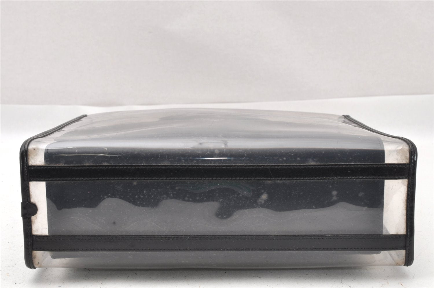 Authentic GUCCI Vintage 2in1 Hand Bag Vinyl Leather Clear 1312I