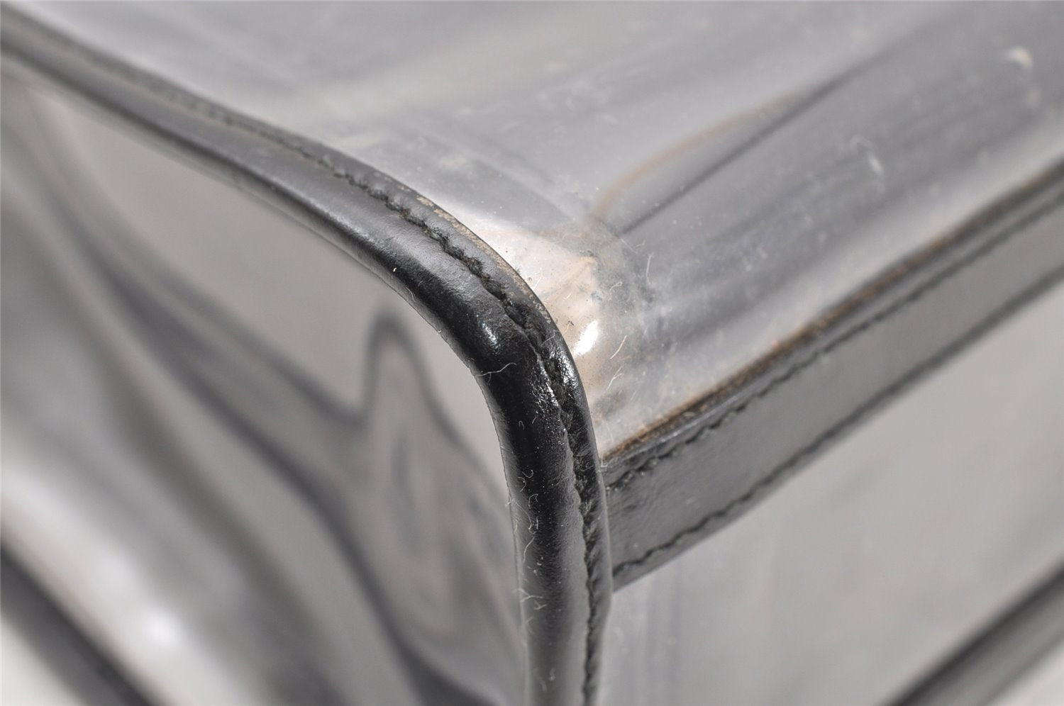 Authentic GUCCI Vintage 2in1 Hand Bag Vinyl Leather Clear 1312I