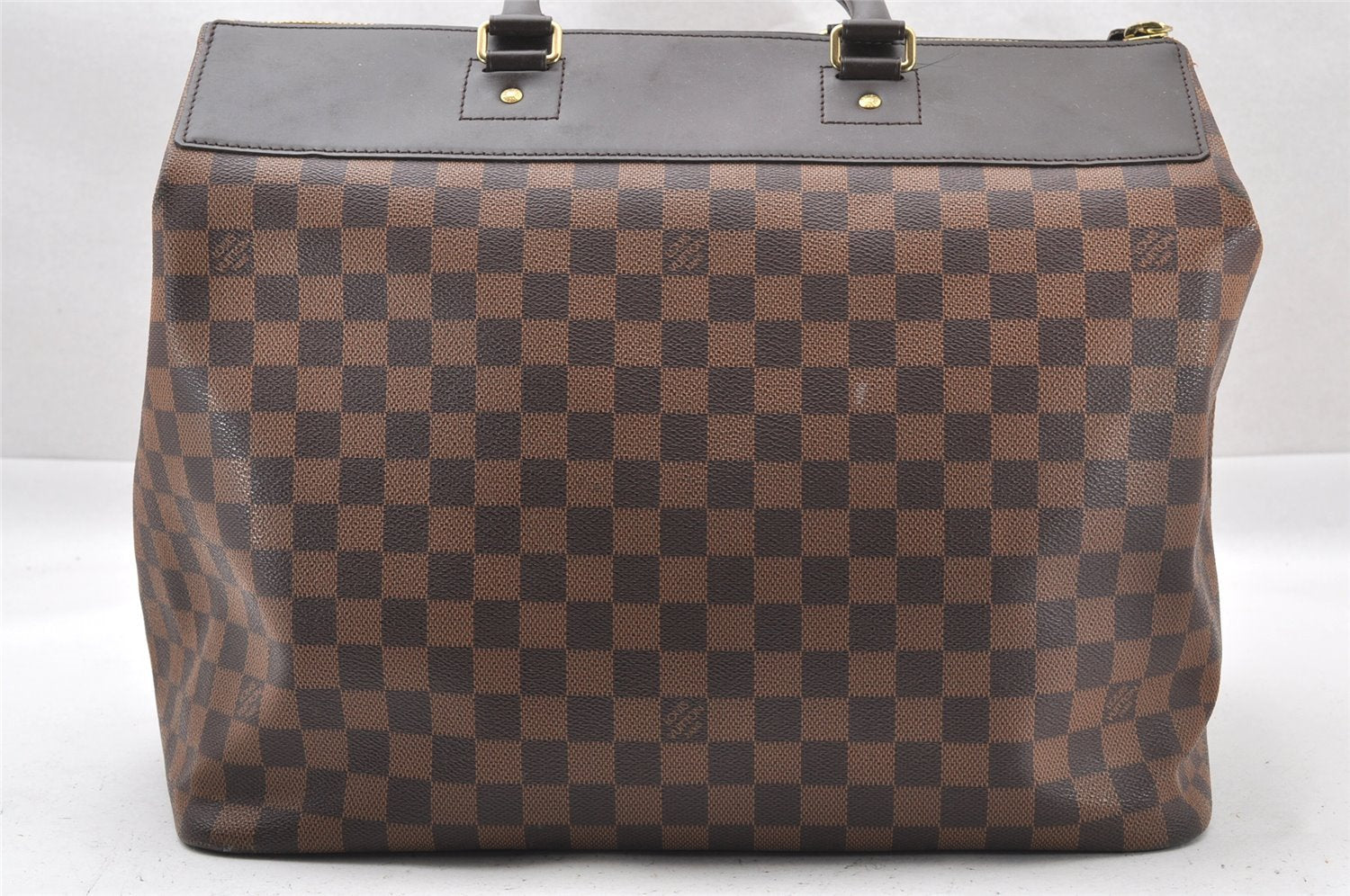 Authentic Louis Vuitton Damier Greenwich PM Hand Boston Bag N41165 LV 1313I