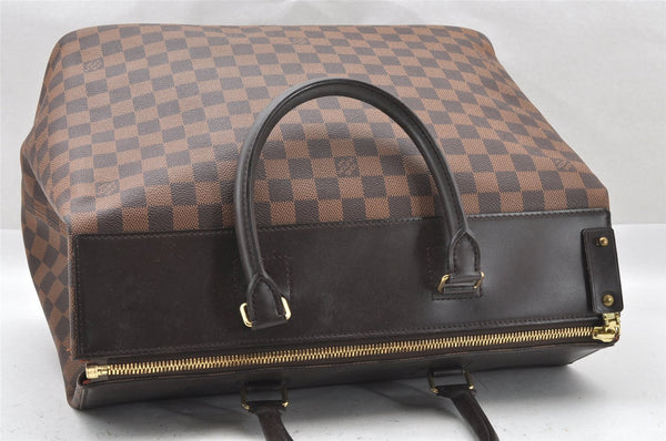 Authentic Louis Vuitton Damier Greenwich PM Hand Boston Bag N41165 LV 1313I