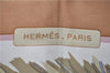 Authentic HERMES Carre 90 Scarf "COLS VERTS" Silk Brown Box 1314D