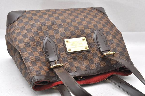 Authentic Louis Vuitton Damier Hampstead MM Shoulder Tote Bag N51204 LV 1314I