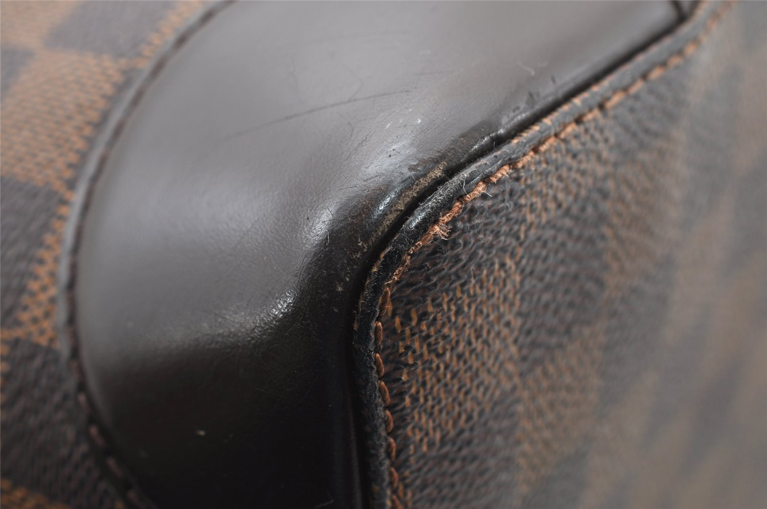 Authentic Louis Vuitton Damier Hampstead MM Shoulder Tote Bag N51204 LV 1314I