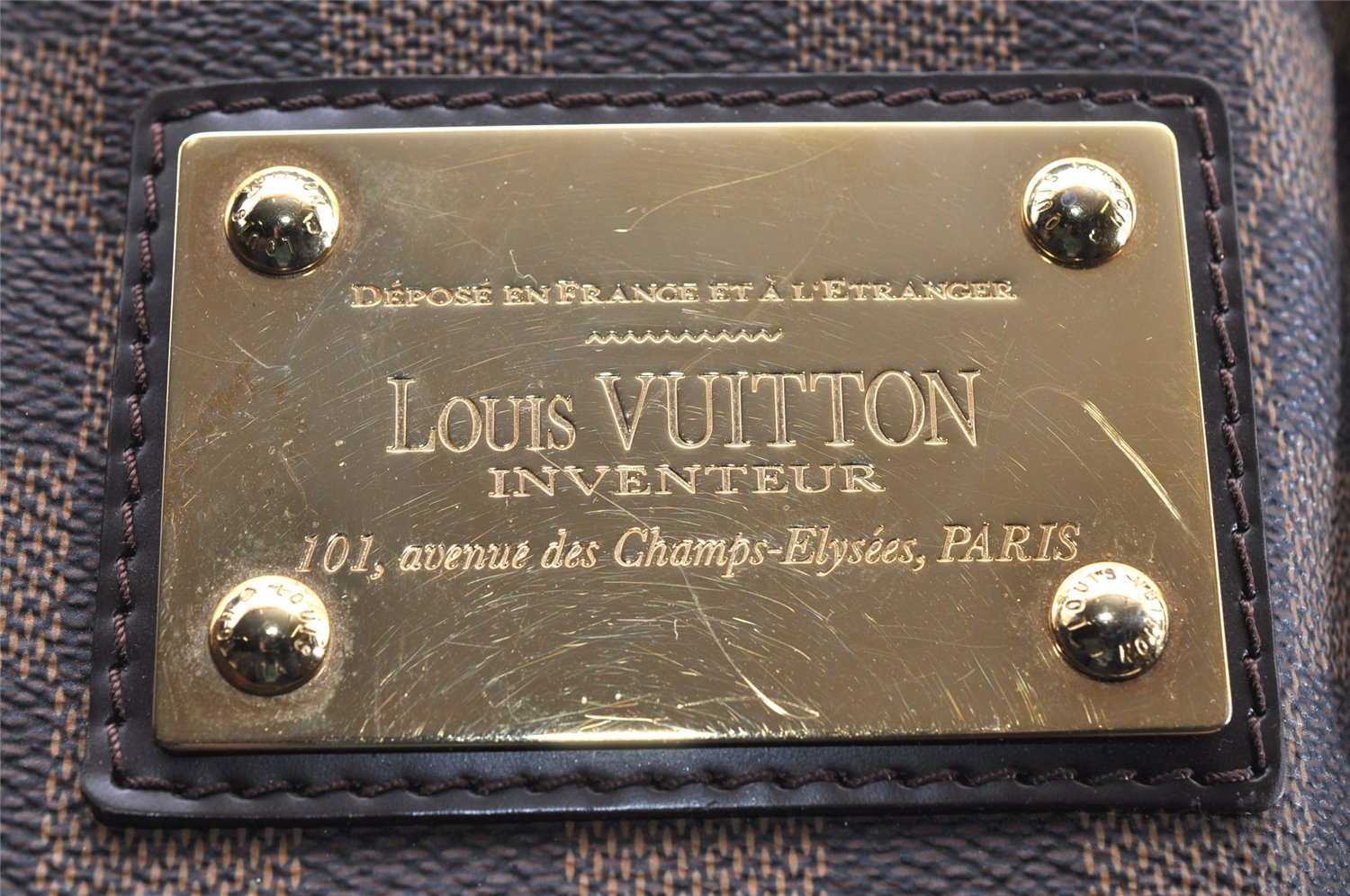 Authentic Louis Vuitton Damier Hampstead MM Shoulder Tote Bag N51204 LV 1314I