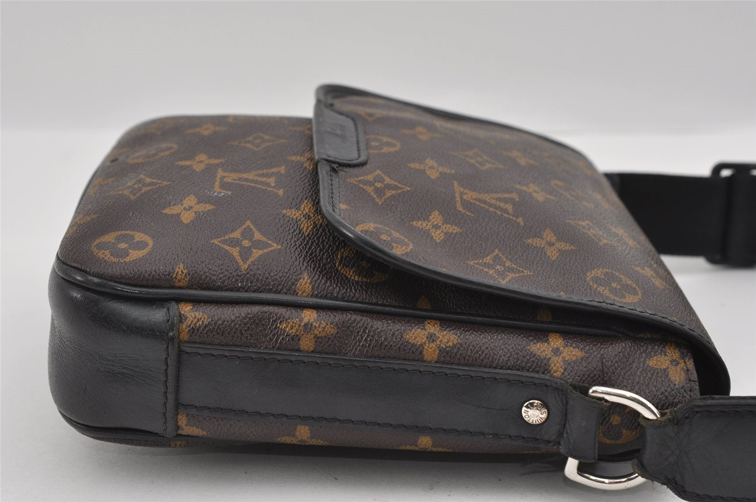 Auth Louis Vuitton Monogram Macassar Bass PM Shoulder Cross Bag M56717 LV 1315I