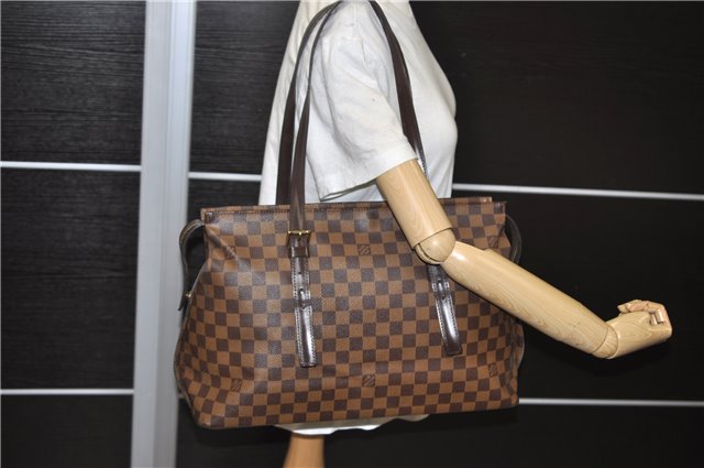 Authentic LOUIS VUITTON Damier Chelsea Shoulder Tote Bag N51119 LV 1317C