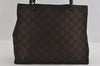 Authentic GUCCI Vintage Bamboo Hand Bag GG Nylon Leather 0021010 Brown 1317I
