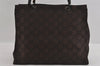 Authentic GUCCI Vintage Bamboo Hand Bag GG Nylon Leather 0021010 Brown 1317I