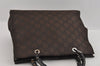 Authentic GUCCI Vintage Bamboo Hand Bag GG Nylon Leather 0021010 Brown 1317I
