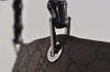 Authentic GUCCI Vintage Bamboo Hand Bag GG Nylon Leather 0021010 Brown 1317I