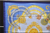 Authentic HERMES Carre 90 Scarf "KOSMIMA" Silk Blue 1318D