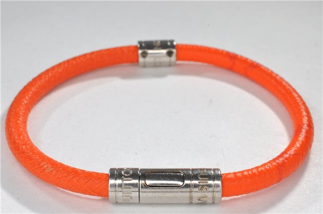 Authentic Louis Vuitton Taiga Rama Bracelet Neo Split Orange M6584D LV 1318F