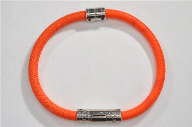 Authentic Louis Vuitton Taiga Rama Bracelet Neo Split Orange M6584D LV 1318F