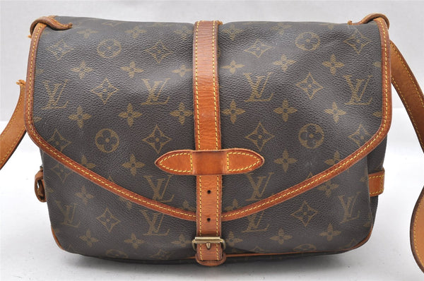 Authentic Louis Vuitton Monogram Saumur 30 Shoulder Cross Bag M42256 Junk 1321I