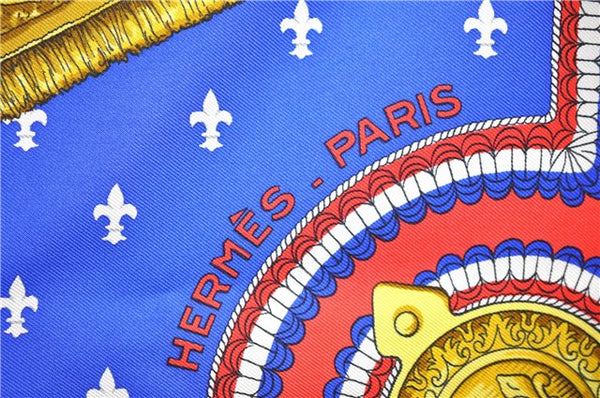 Authentic HERMES Carre 90 Scarf "SELLES A HOUSSE" Silk Red 1323D