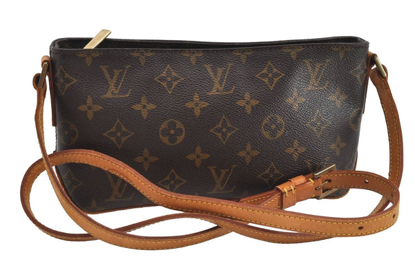 Authentic Louis Vuitton Monogram Trotteur Shoulder Cross Bag M51240 LV 1323I
